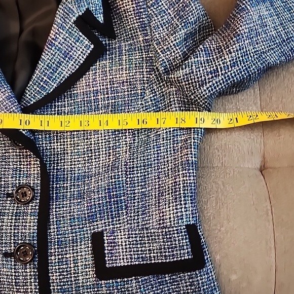 Kasper metallic tweed fully lined silk mix blazer size 10 P - Picture 11 of 13